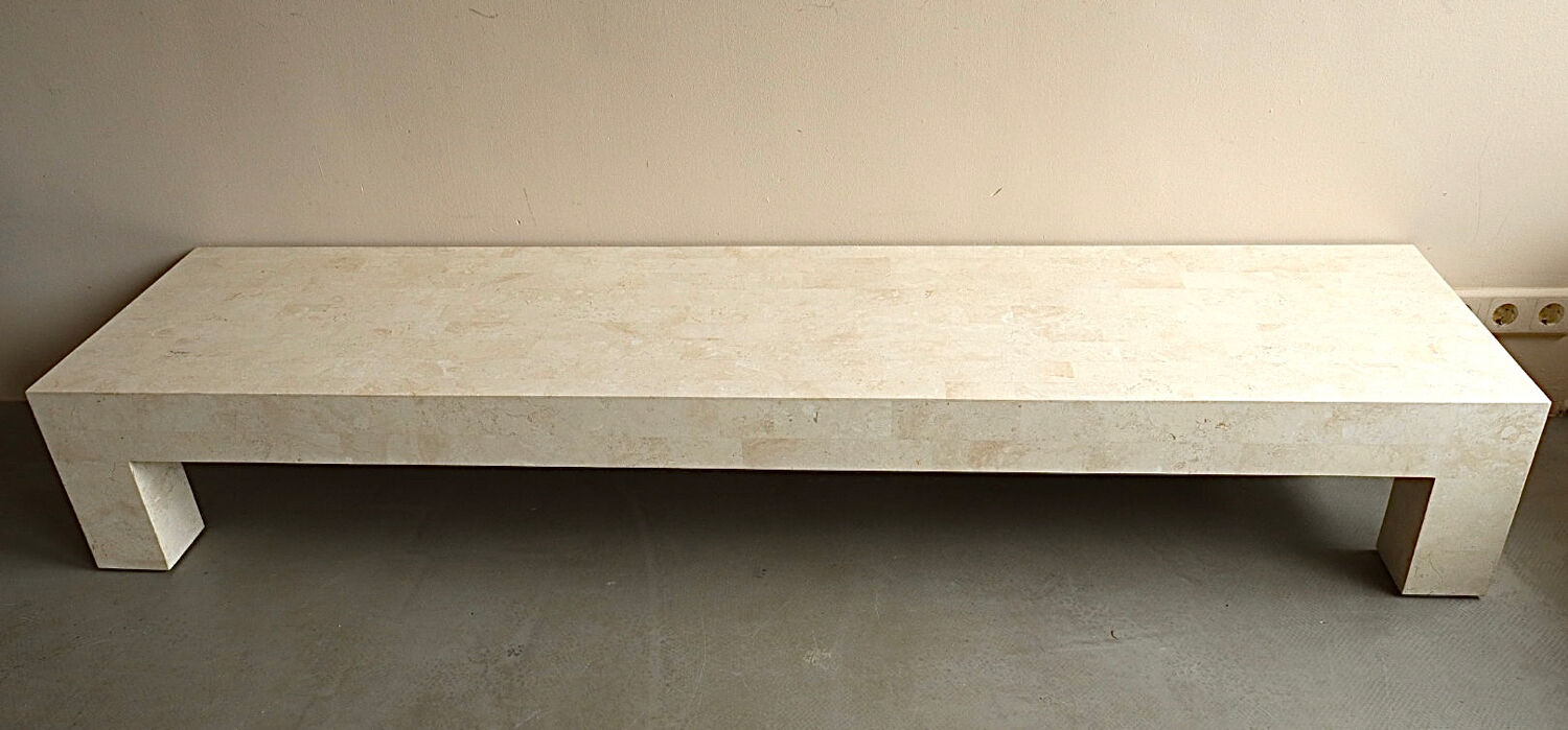 Coffee table in travertine inlay