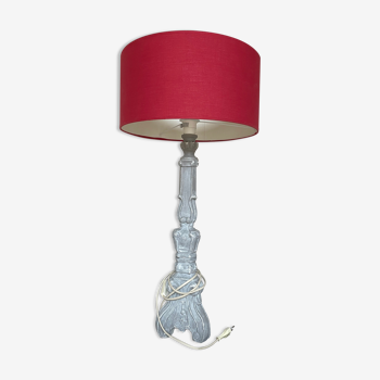 Shabby chic grey table lamp