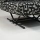 Set of 2 Jacquard postmodern lounge chairs, 1980s Italy.