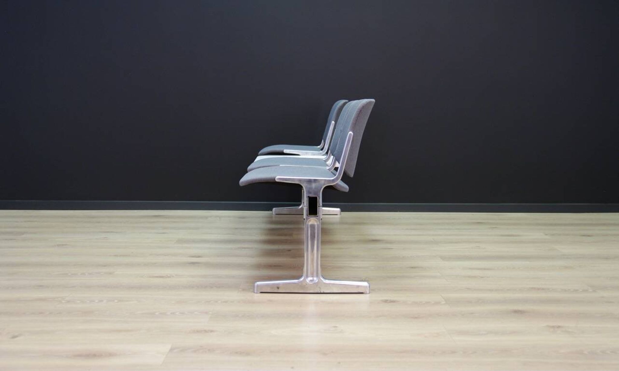 Grey aluminium bench, Danish design, 1960s, production: Denmark