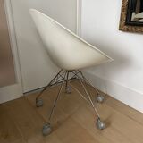 Philippe STARCK white Eiffel swivel chair on casters EROS by KARTELL