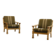 Chaises longues vintage en chêne clair danois à dossier bas, années 1960, ensemble de 2.