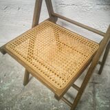 Folding chair with canned seat