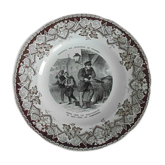 Old talking plate Births in November Opaque Lunéville Diam. 20 cm