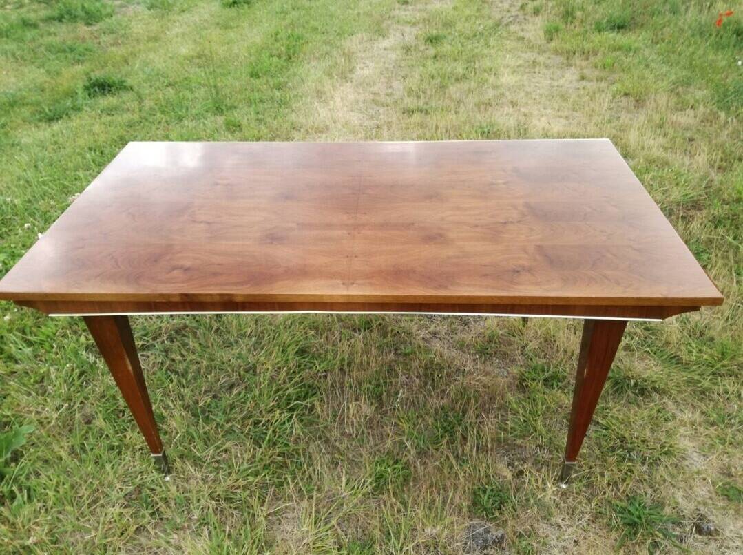 Art Deco walnut veneer extendable table (160 to 232 cm)