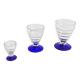 Set of 16 antique glasses with cobalt blue stems, Art Deco.