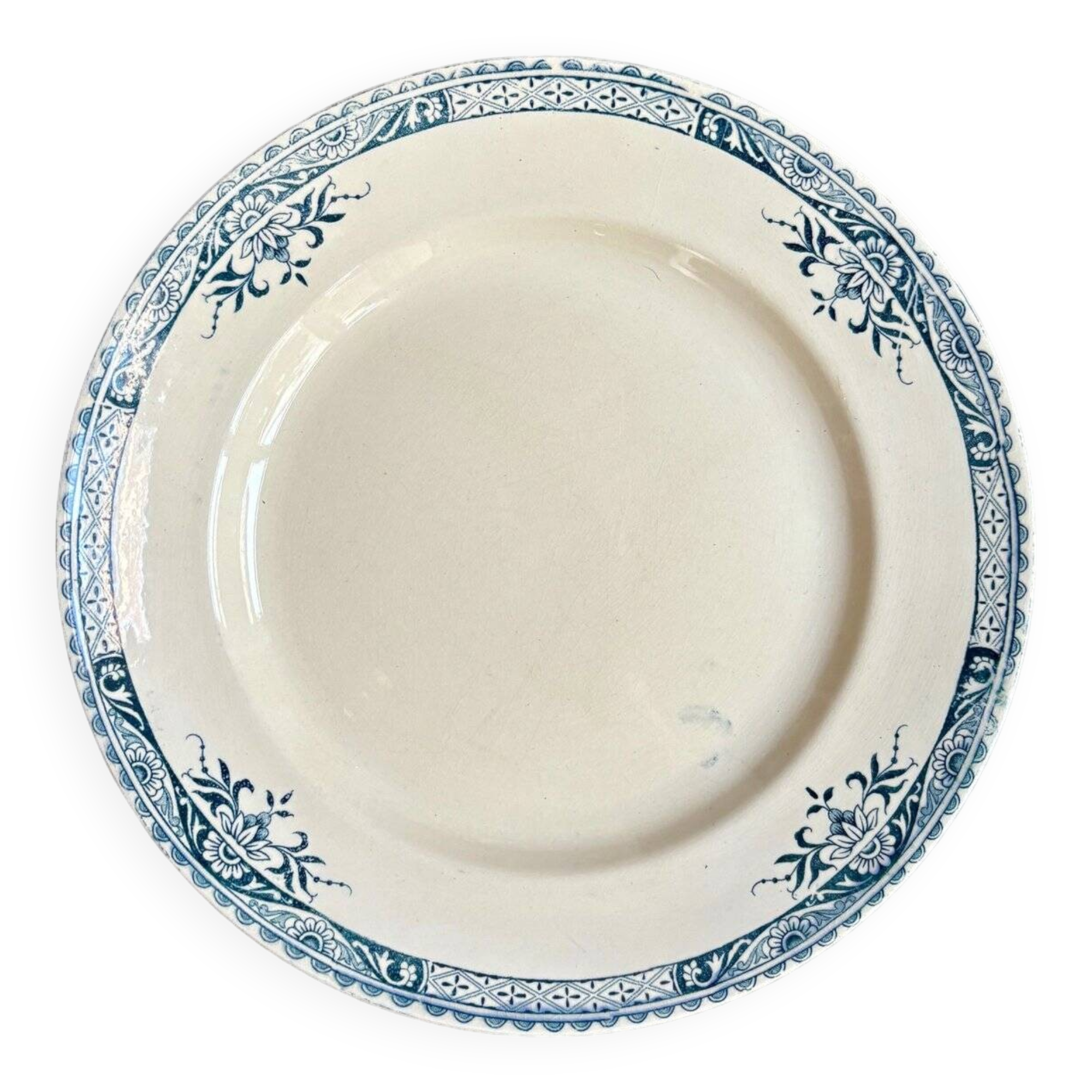 Longchamp flat plate in iron earth, “Lily” service