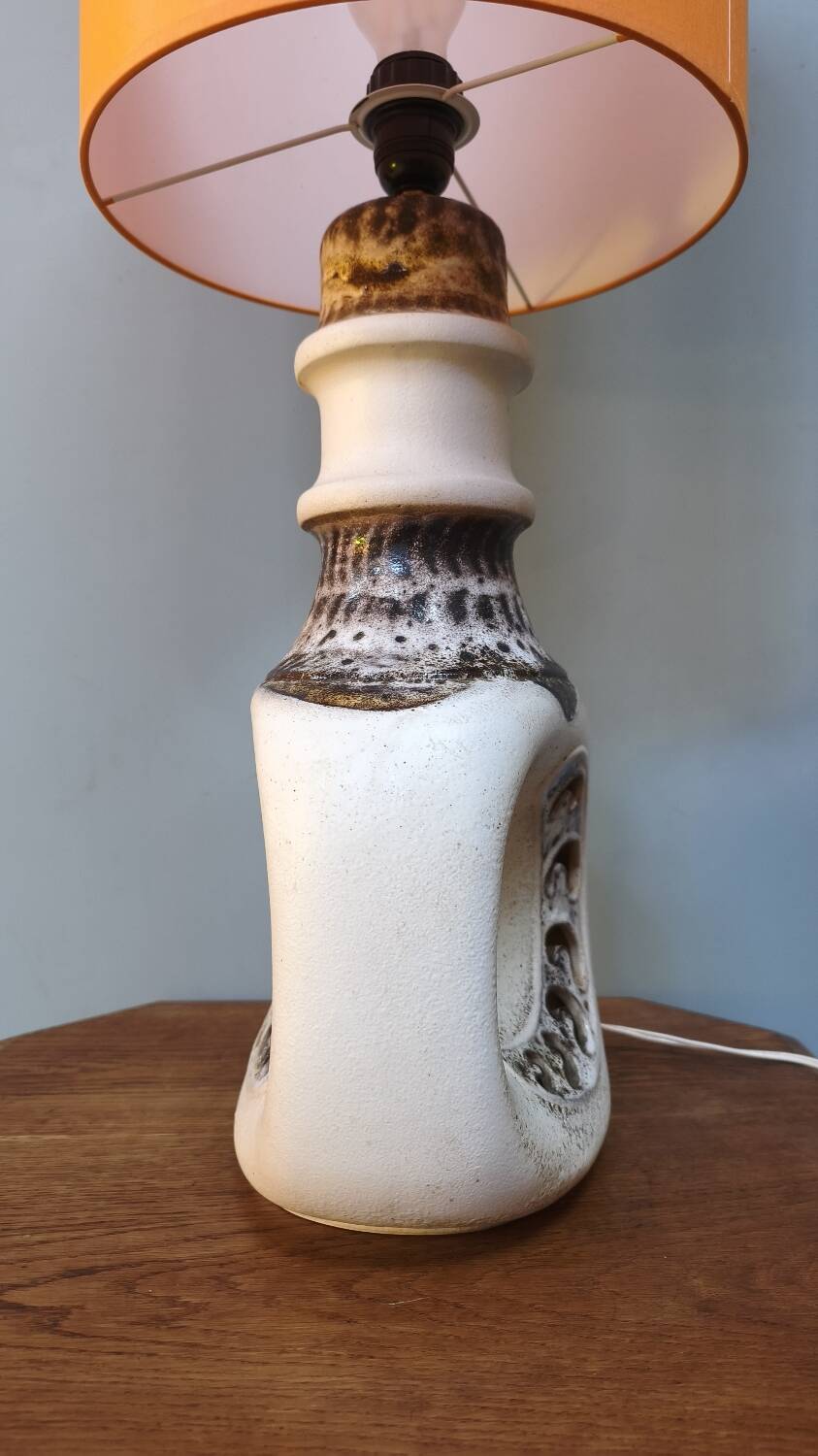 Fat Lav perforated ceramic lamp - vintage 1970