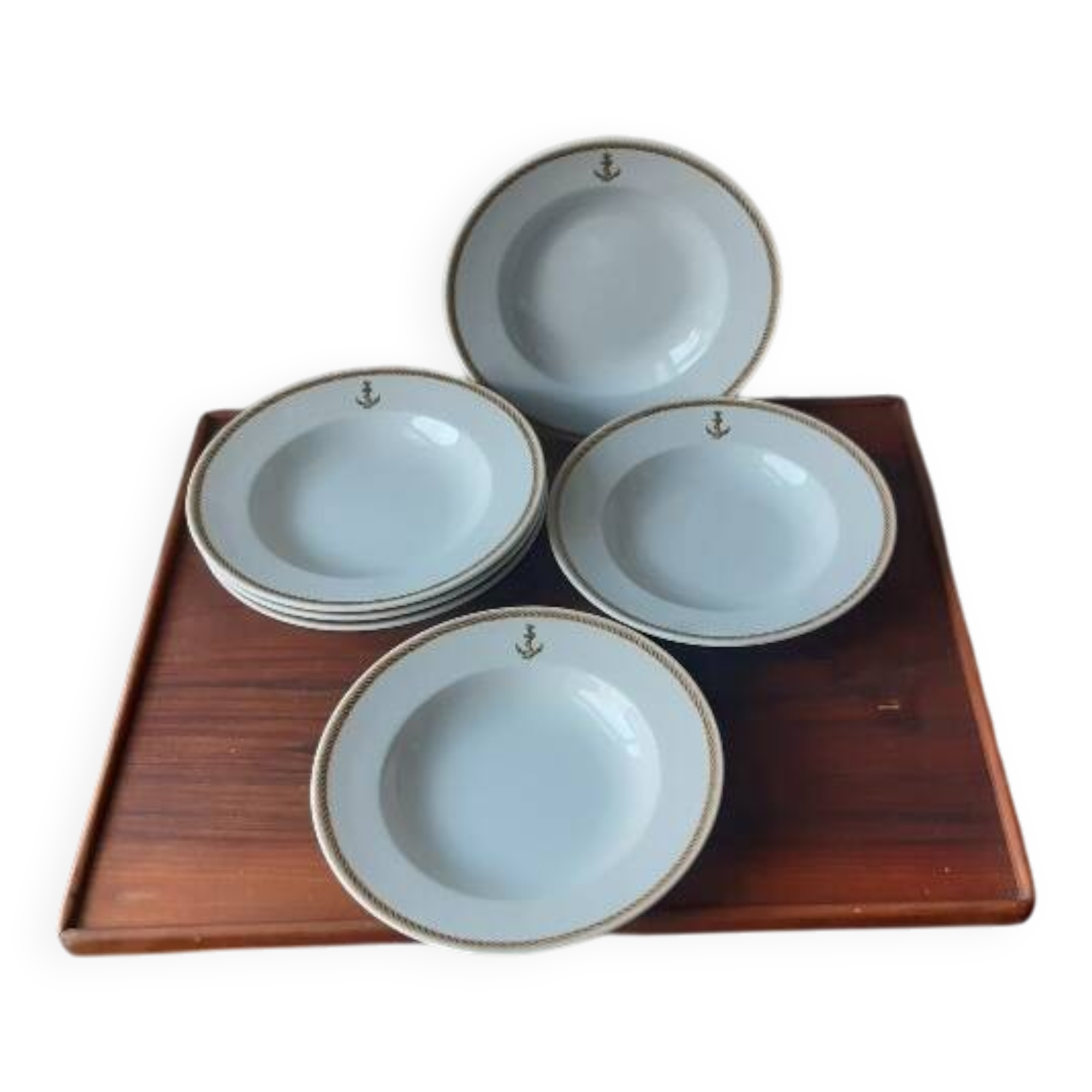 Set of 6 Limoges "marine nationale" soup plates