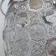 Biscuit, ice cube or candy pot, made of crystal and metal.