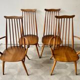 Set de 4 chaises de salle à manger en bois par Ercol