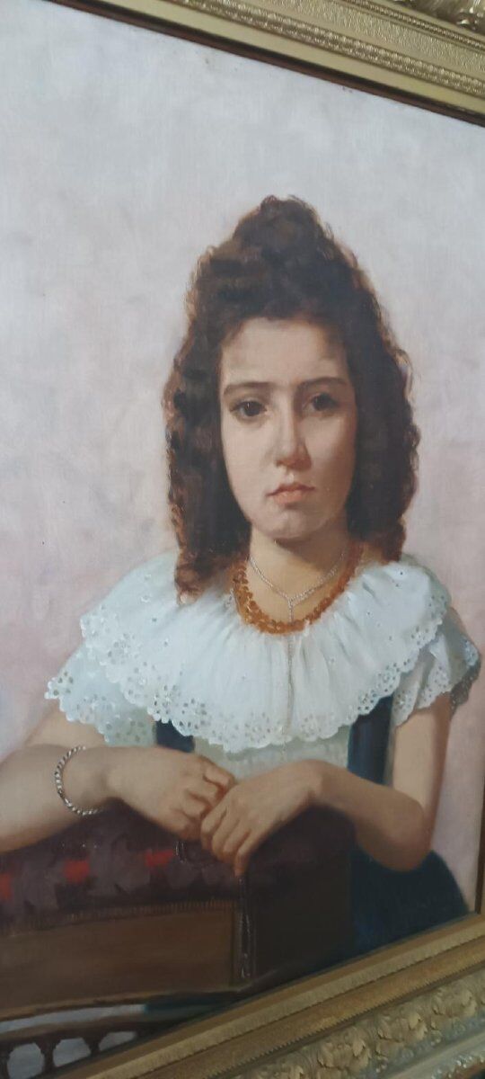 Oil on canvas female portrait 1898 - Maurizio Barricelli (Benevento, 1874 – Rome, 1931)