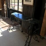 Iron console on marble