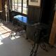 Iron console on marble