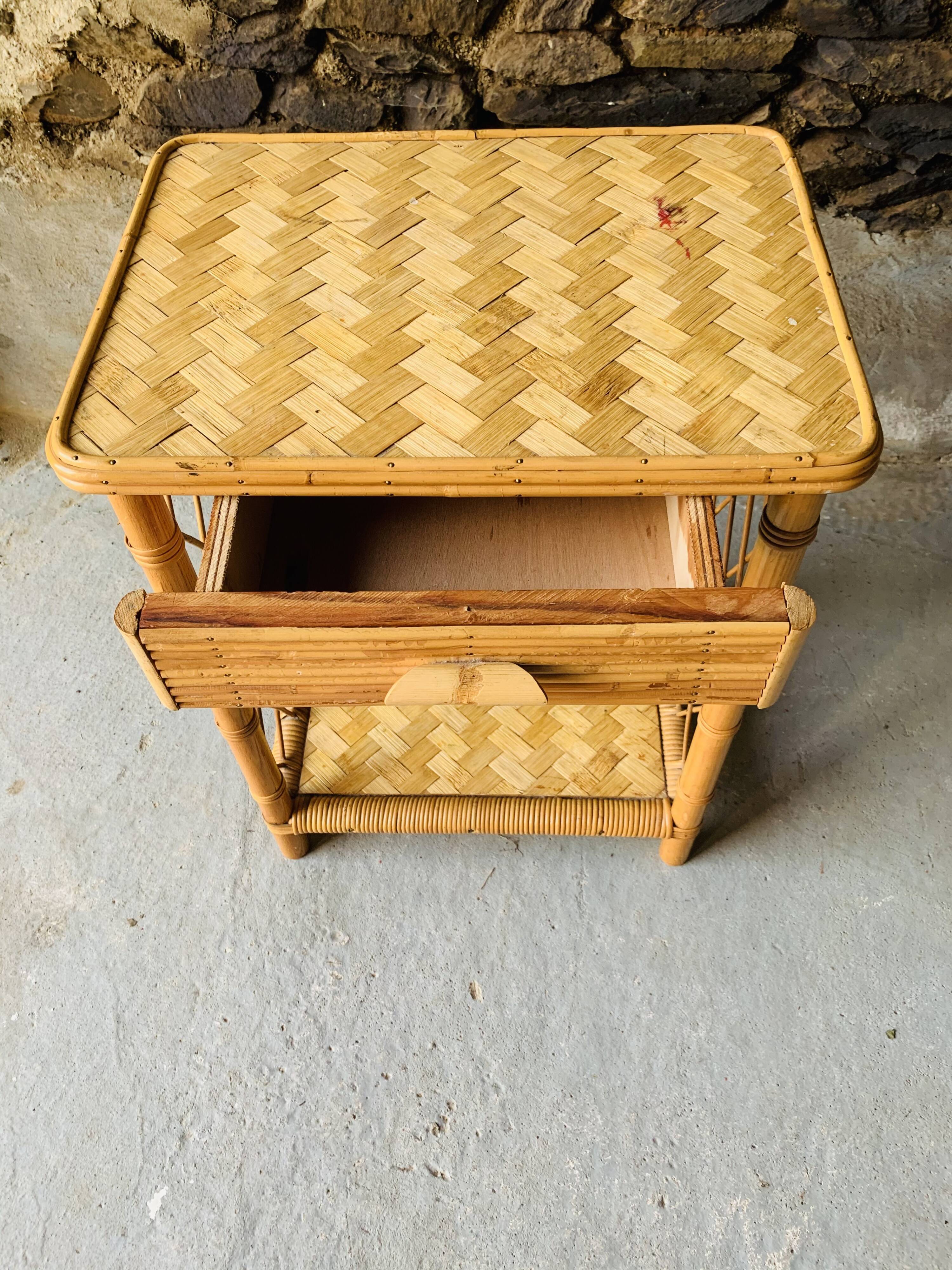 Rattan nightstand