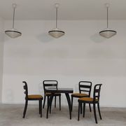 Lot de 4 chaises Thonet art déco 1930 , bouclette Jaune moutarde