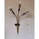 Wall lamp with 3 lights, brass and crystal balls, 1950s.
