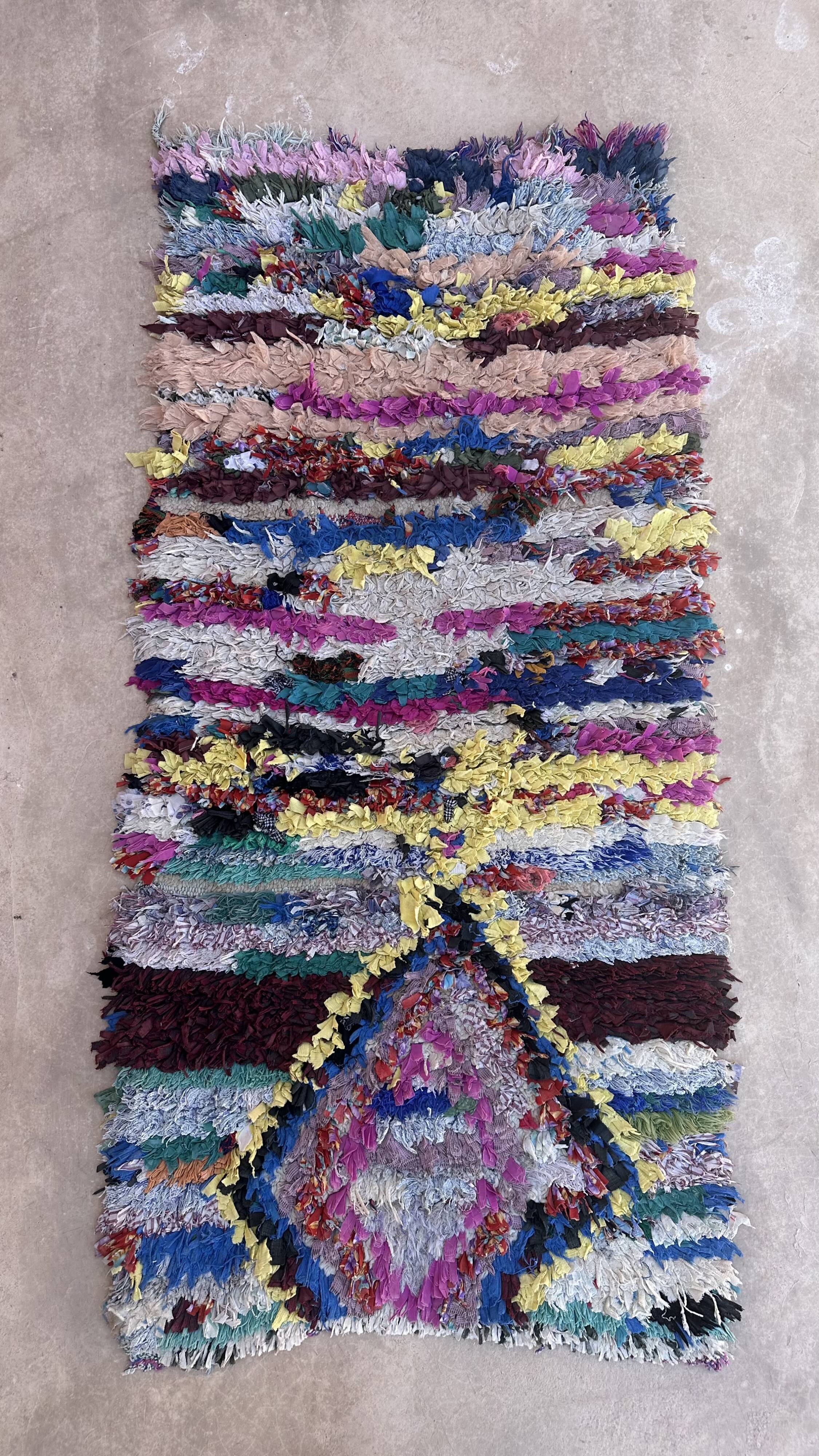 Colorful Boucherouite Moroccan rug - 72 x 154 cm