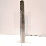 Large stainless steel and plexiglass lamp 1970 france