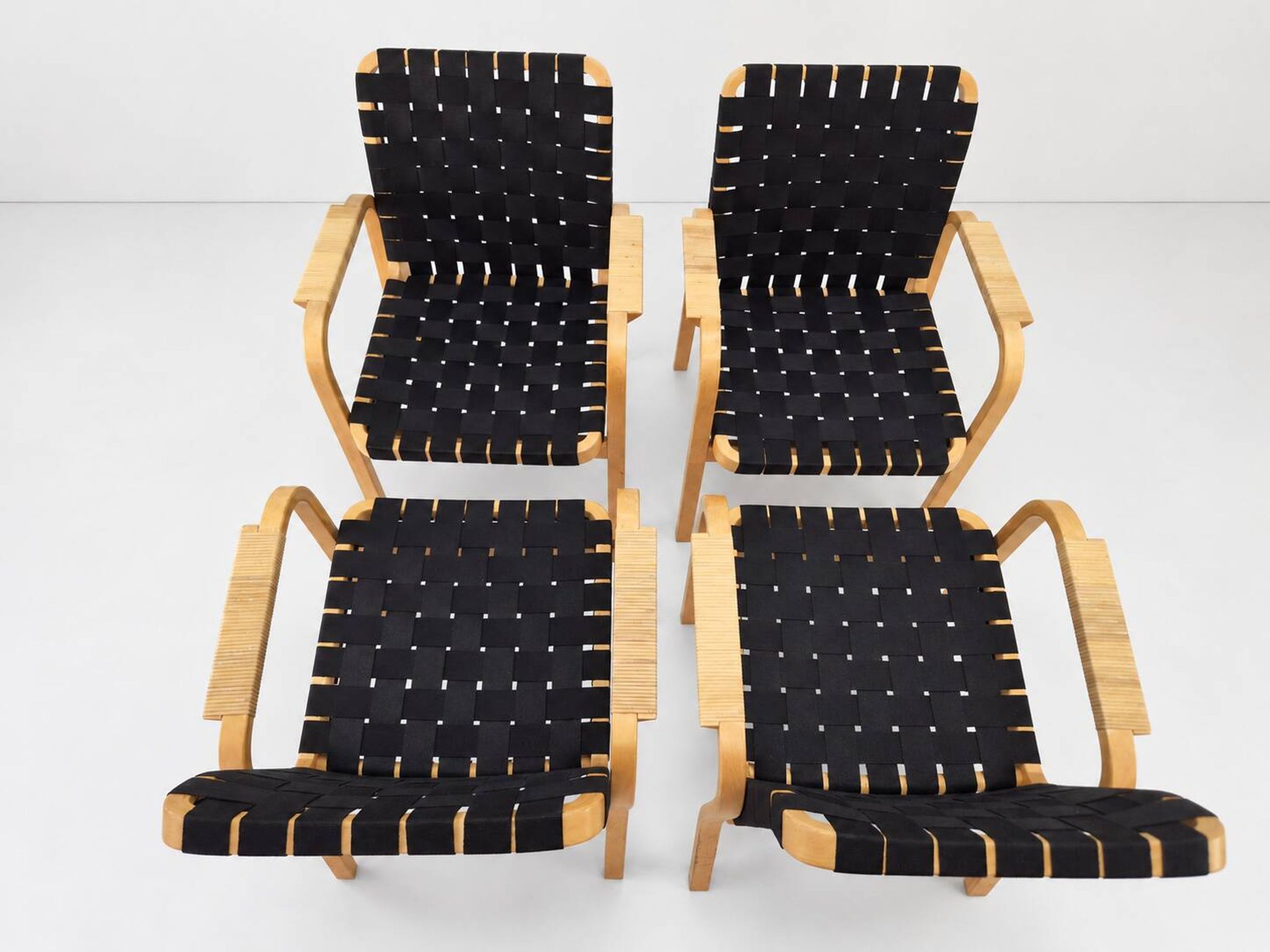 Model 45 Lounge Chairs by Alvar Aalto for Artek, 1970s, Set of 4