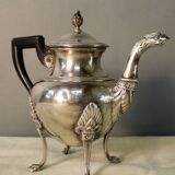 Empire style coffee maker in silver metal