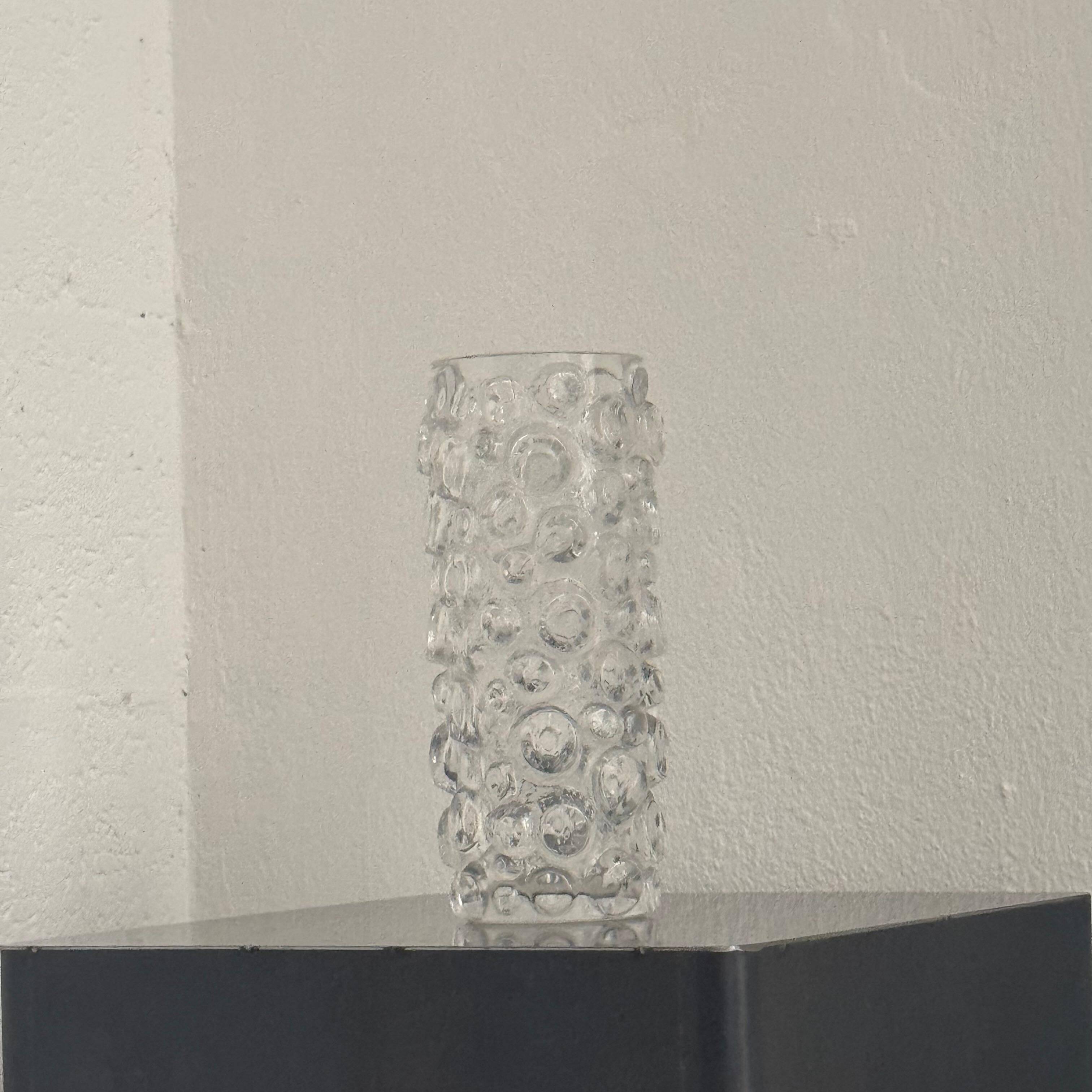Clear decorative Vase sculpture with spikes, glass vase