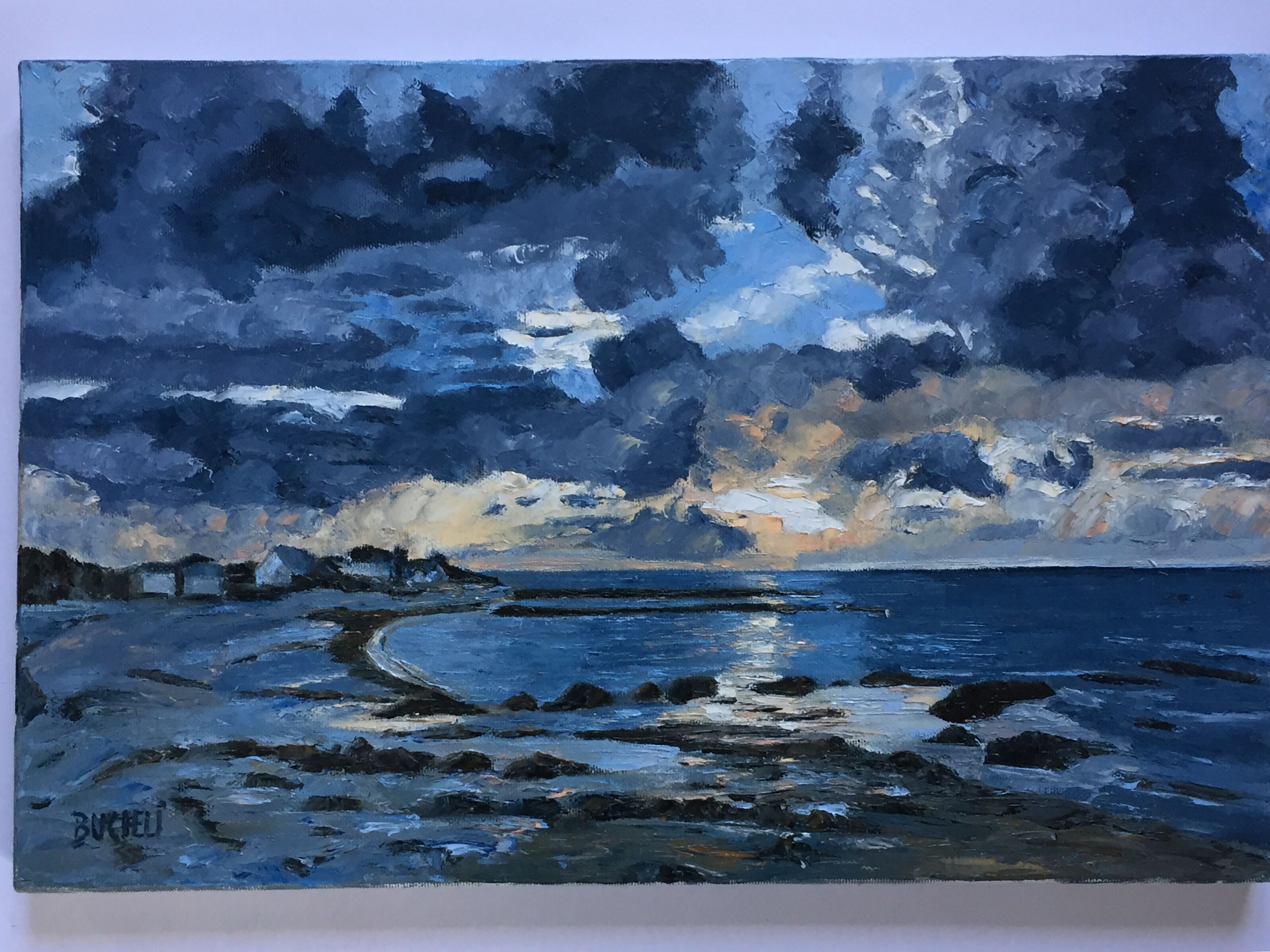 Tableau bord de mer Bretagne Peinture huile sur toile