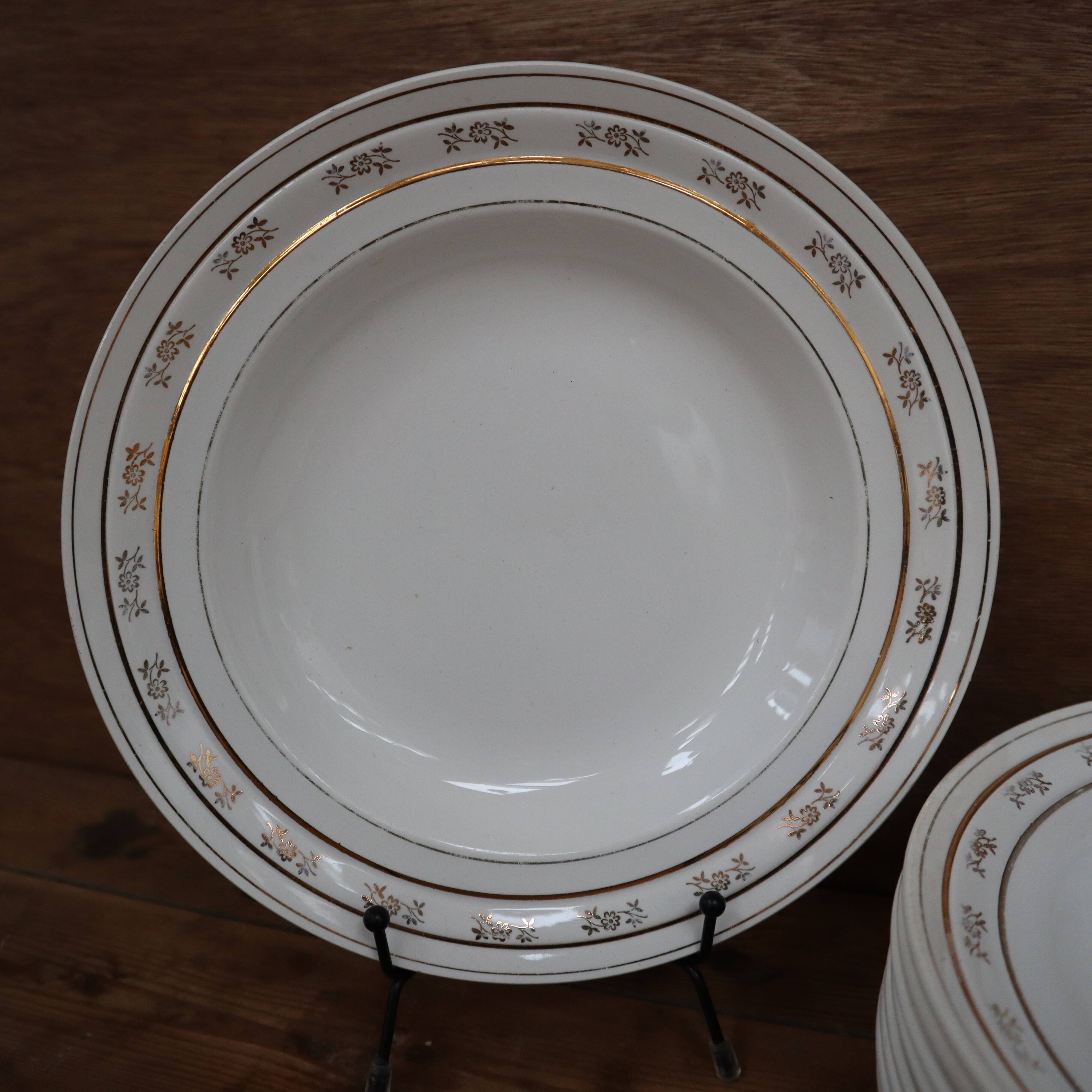 Set of 10 Saint Amand deep plates, "Marguerite" model