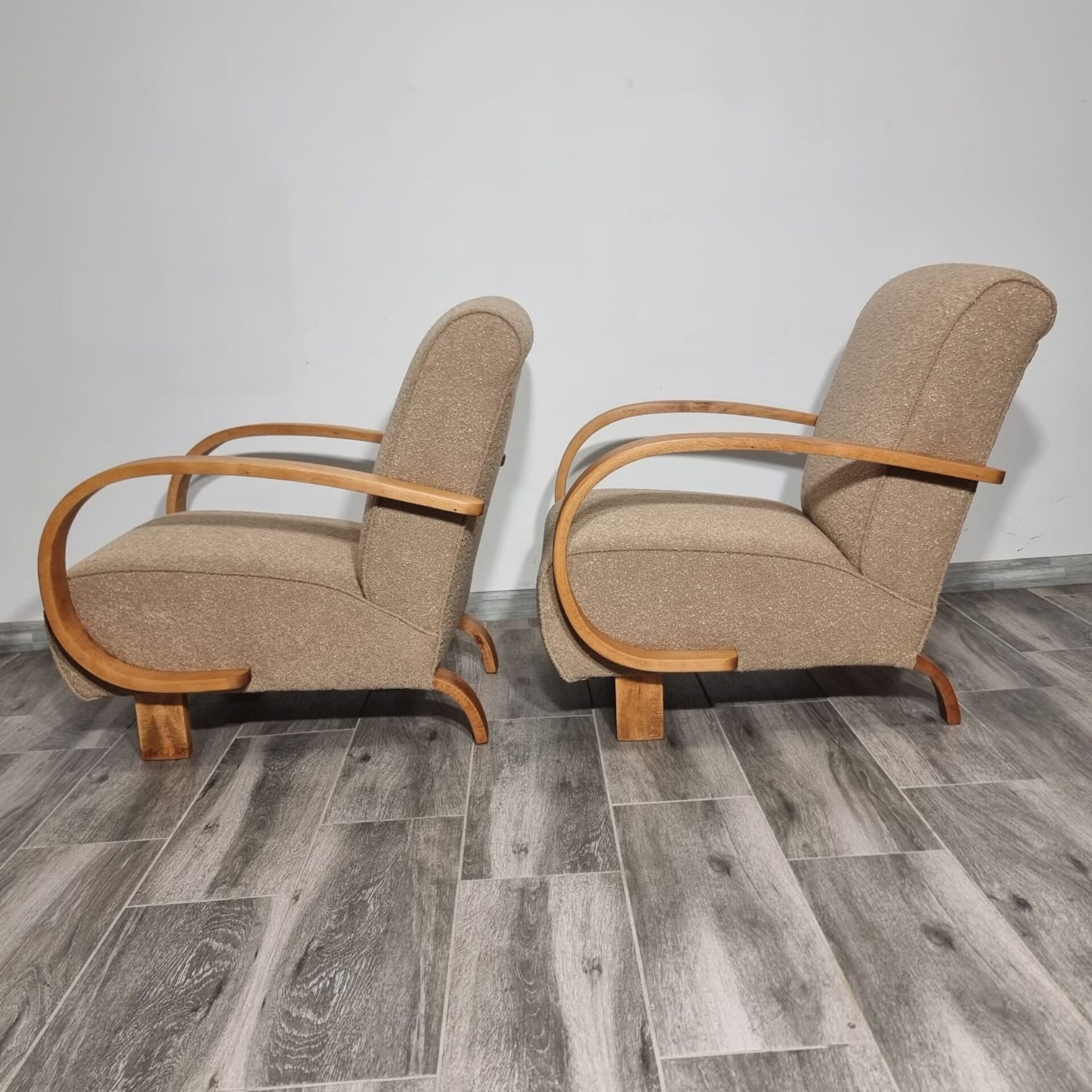 Art Deco Lounge Chairs from Jindřich Halabala, 1950s, Set of 2