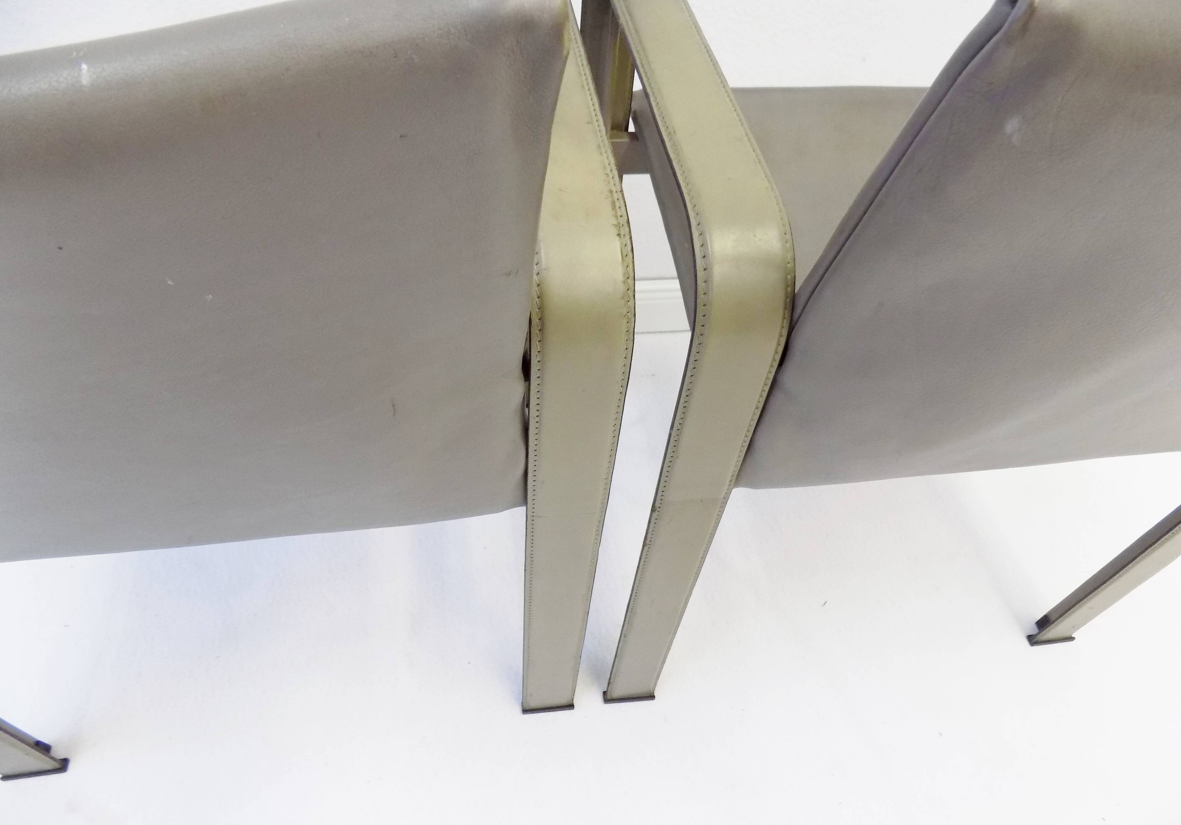 Lot de 2 fauteuils en cuir Matteo Grassi Golfo Dei Poeti