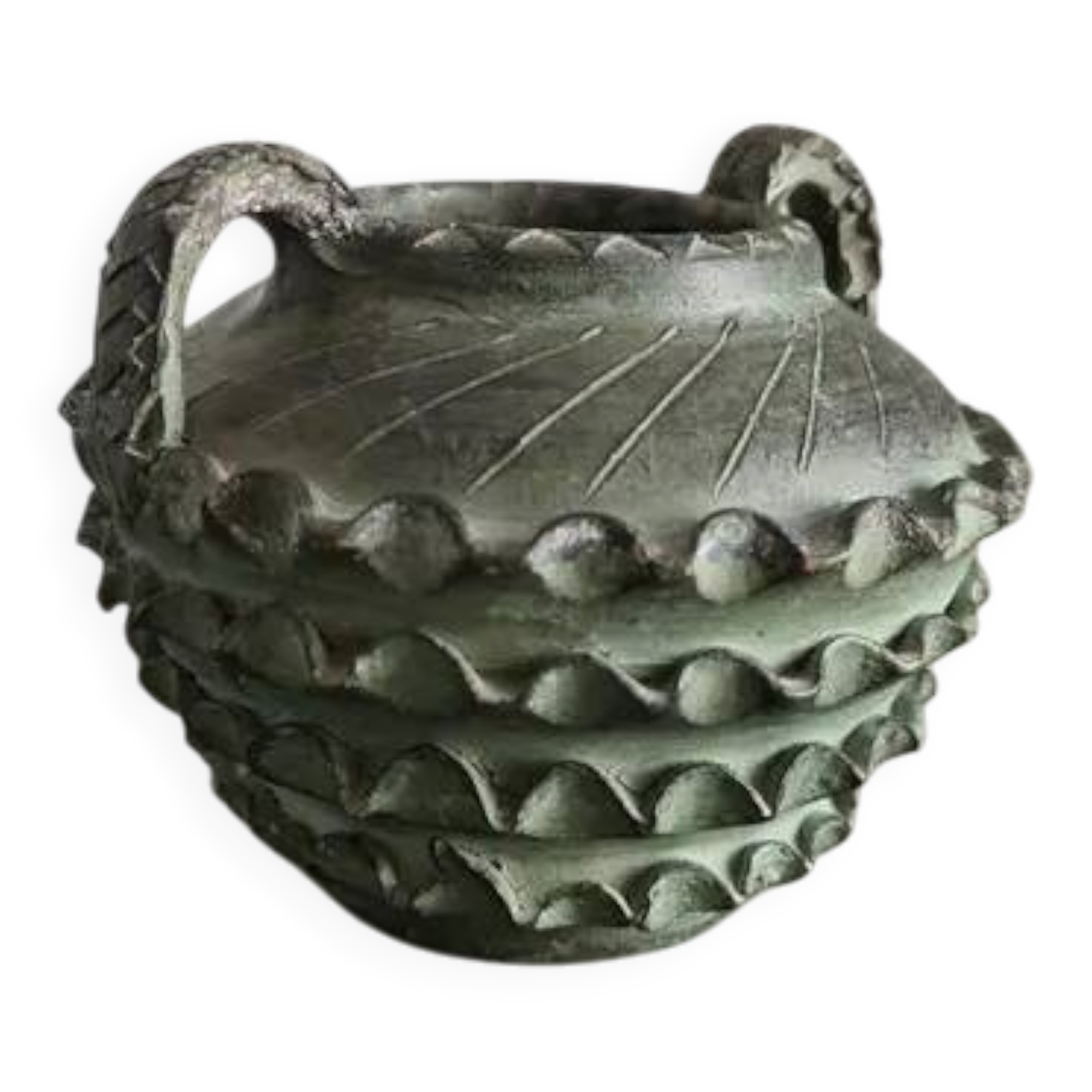 Brutalist vase from the 1960s, French pottery.