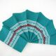 7 green cotton napkins - Basque Country France - vintage 60s
