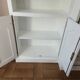 White cerused wood library (+TV housing)