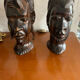 Pair of African ebony busts from Madagascar, 1930s