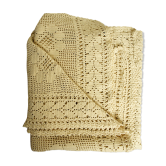 Vintage crochet cotton tablecloth