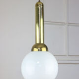 Vintage gold & opaline pendant lamp