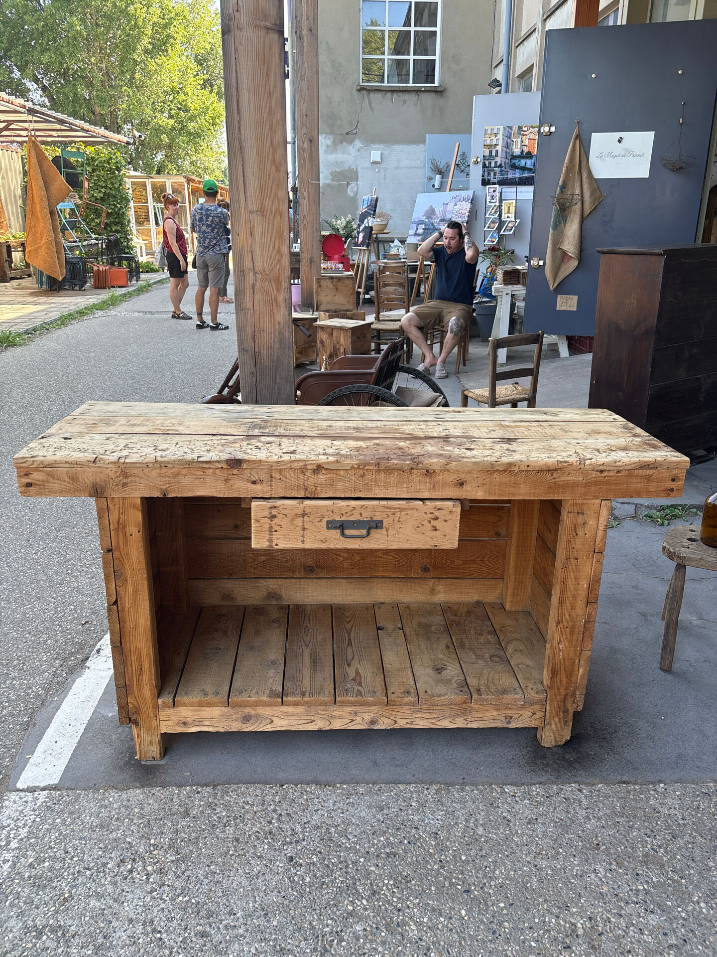 Établi comptoir en sapin