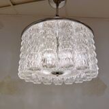 Mid century glass and chrome chandelier, 1960s