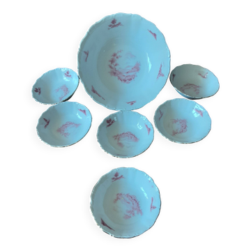 Ensemble coupe et 6 coupelles porcelaine Bavaria