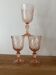 Vintage set of 3 Rosaline wine glasses