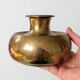 Vintage Indian Pot Lota in Brass, Sculptural Vase and Ritual Container