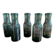 Lot de 5 bouteilles anciennes en verre vert olive