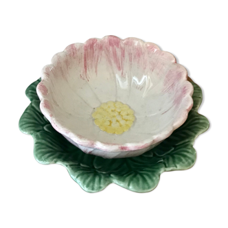 Coupelle vide-poche en barbotine fleur
