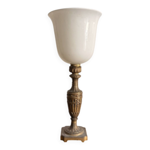 Lampe Bouillotte Style - opaline tulipe