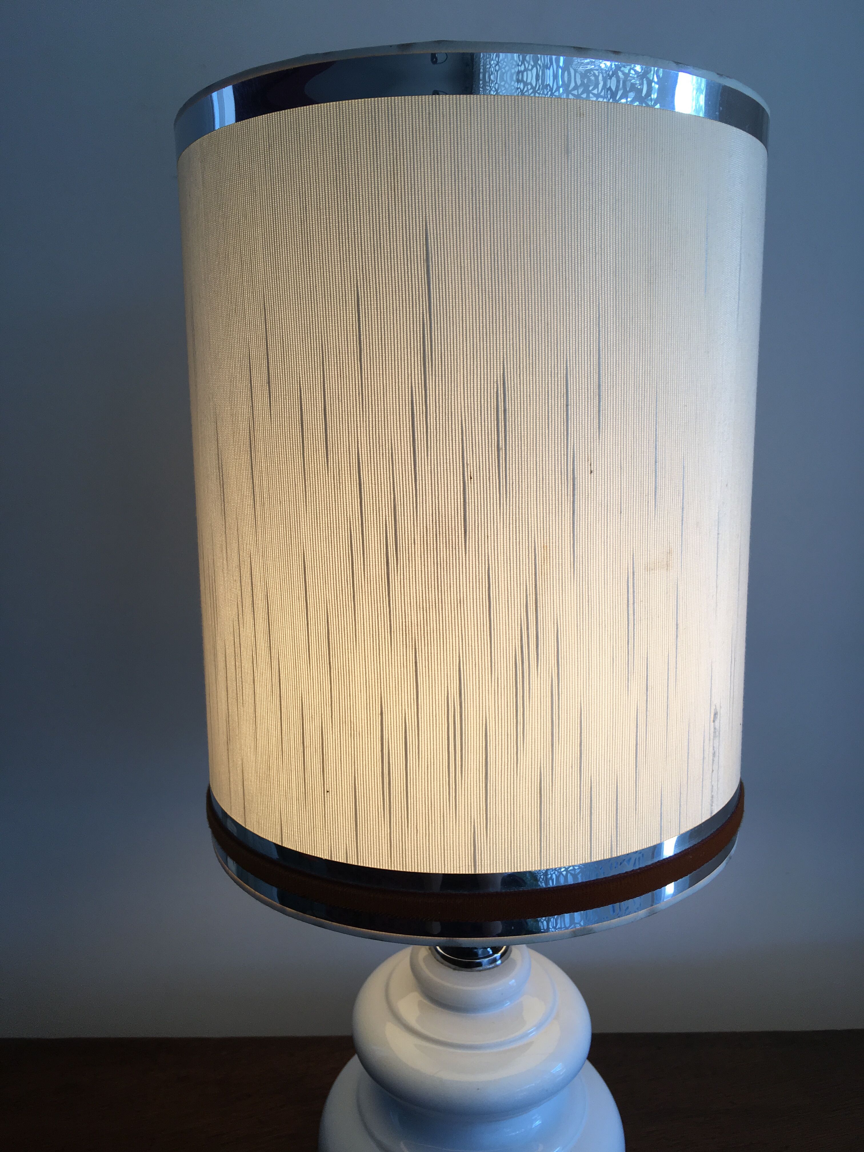 Chrome ceramic lamp 1970