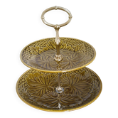 Cake stand, Gien earthenware servant, antique ceramic