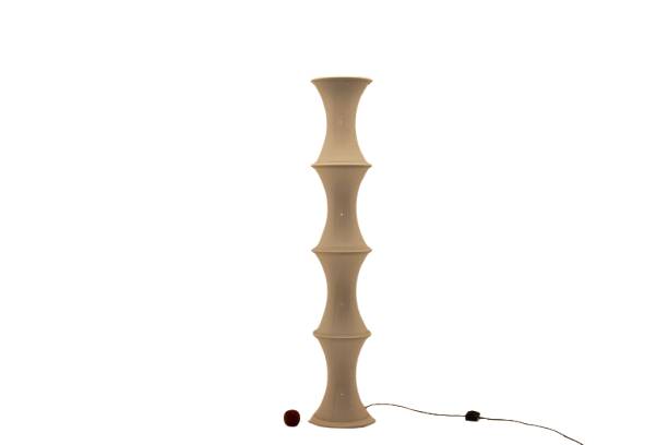 Enrico Tronconi "Bamboo" floor lamp, in white opaline glass. 1970s.