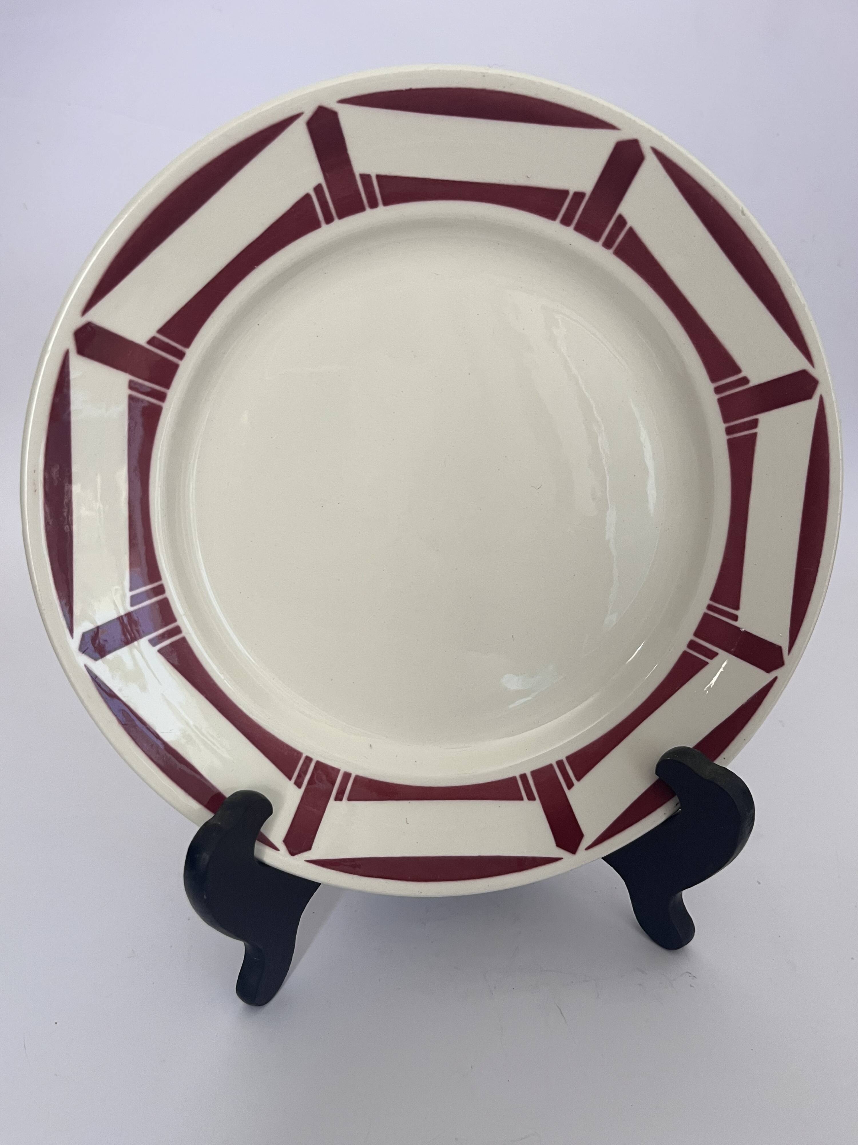 6 assiettes plates - Badonviller, service Louise