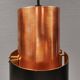 Hanging lamp in copper and black lacquered metal by Bent Karlby for Lyfa