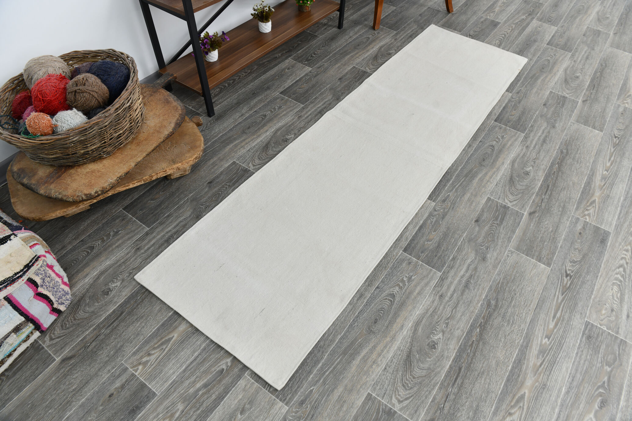 2x8 neutral beige hemp runner rug 66x240cm